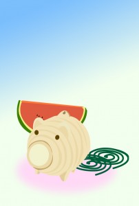 ぶたの蚊取り線香ー無地